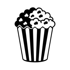 popcorn bucket icon, popcorn bucket silhouette vector illustration-simple silhouette illustration of popcorn bucket, perfect for popcorn bucket logos and icons