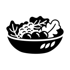 prepped salad icon, prepped salad silhouette vector illustration-simple silhouette illustration of prepped salad, perfect for prepped salad logos and icons
