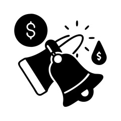 price alert icon, price alert silhouette vector illustration-simple silhouette illustration of price alert, perfect for price alert logos and icons