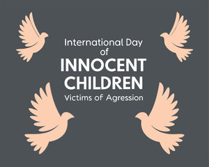 Obraz premium International Day Innocent Children Victims Aggression Design with Peaceful Doves