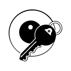 private key icon, private key silhouette vector illustration-simple silhouette illustration of private key, perfect for private key logos and icons