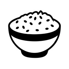 rice bowl icon, rice bowl silhouette vector illustration-simple silhouette illustration of rice bowl, perfect for rice bowl logos and icons
