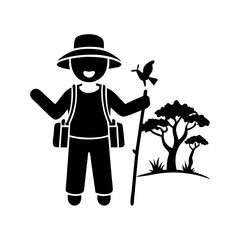 safari guide icon, safari guide silhouette vector illustration-simple silhouette illustration of safari guide, perfect for safari guide logos and icons