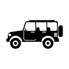 safari jeep icon, safari jeep silhouette vector illustration-simple silhouette illustration of safari jeep, perfect for safari jeep logos and icons