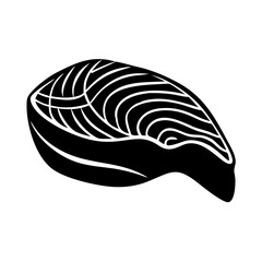 salmon fillet icon, salmon fillet silhouette vector illustration-simple silhouette illustration of salmon fillet, perfect for salmon fillet logos and icons