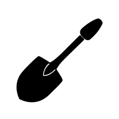 shovel icon, shovel silhouette vector illustration-simple silhouette illustration of shovel, perfect for shovel logos and icons