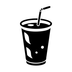soda cup icon, soda cup silhouette vector illustration-simple silhouette illustration of soda cup, perfect for soda cup logos and icons