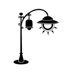 solar light icon, solar light silhouette vector illustration-simple silhouette illustration of solar light, perfect for solar light logos and icons