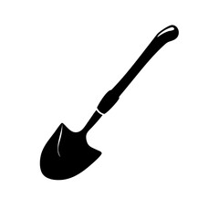 shovel icon, shovel silhouette vector illustration-simple silhouette illustration of shovel, perfect for shovel logos and icons