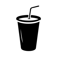 soda cup icon, soda cup silhouette vector illustration-simple silhouette illustration of soda cup, perfect for soda cup logos and icons