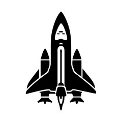 space shuttle icon, space shuttle silhouette vector illustration-simple silhouette illustration of space shuttle, perfect for space shuttle logos and icons