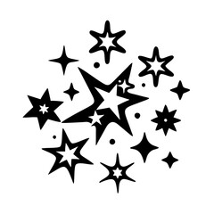 Obraz premium star cluster icon, star cluster silhouette vector illustration-simple silhouette illustration of star cluster, perfect for star cluster logos and icons