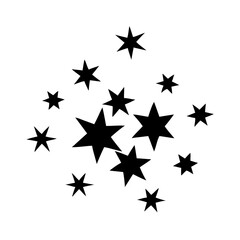 star cluster icon, star cluster silhouette vector illustration-simple silhouette illustration of star cluster, perfect for star cluster logos and icons