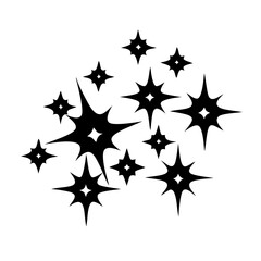 star cluster icon, star cluster silhouette vector illustration-simple silhouette illustration of star cluster, perfect for star cluster logos and icons
