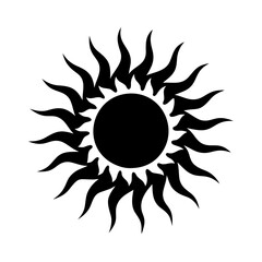 sun icon, sun silhouette vector illustration-simple silhouette illustration of sun, perfect for sun logos and icons