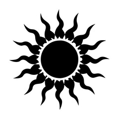 sun icon, sun silhouette vector illustration-simple silhouette illustration of sun, perfect for sun logos and icons