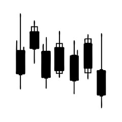 trading candlestick icon, trading candlestick silhouette vector illustration-simple silhouette illustration of trading candlestick, perfect for trading candlestick logos and icons