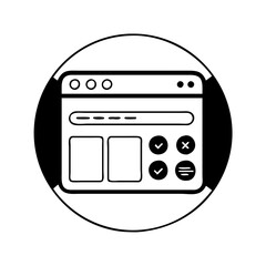 user interface ui icon, user interface ui silhouette vector illustration-simple silhouette illustration of user interface ui, perfect for user interface ui logos and icons