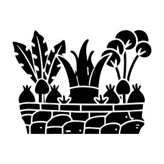 vegetable patch icon, vegetable patch silhouette vector illustration-simple silhouette illustration of vegetable patch, perfect for vegetable patch logos and icons