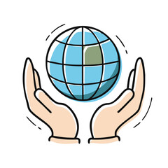 hands holding globe icon, hands holding globe vector illustration-simple illustration of hands holding globe, perfect for hands holding globe logos and icons