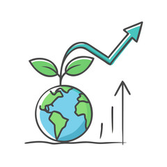 sustainable growth icon, sustainable growth vector illustration-simple illustration of sustainable growth, perfect for sustainable growth logos and icons