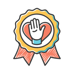 volunteer badge icon, volunteer badge vector illustration-simple illustration of volunteer badge, perfect for volunteer badge logos and icons