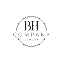 Creative BH, HB, B H elegant vector logo template, Classic style luxury initials monogram.