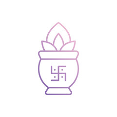 Kumbh kalash icon vector stock illustration