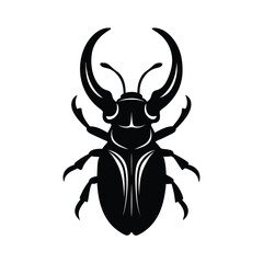 beetle head horn vector art silhouette