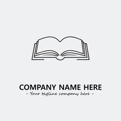 Book illustration black and white for logo company vector image
