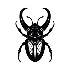 beetle head horn vector art silhouette