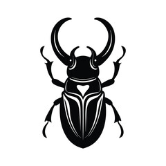 beetle head horn vector art silhouette