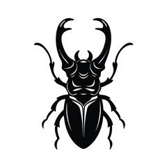 beetle head horn vector art silhouette