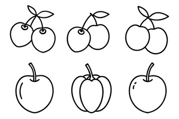 cherry plum line art showcasing intricate botanical patterns