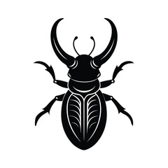 beetle head horn vector art silhouette