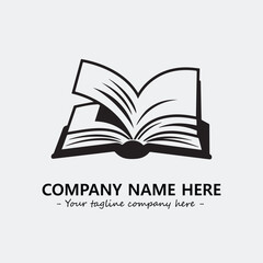 Book illustration black and white for logo company vector image
