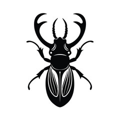 beetle head horn vector art silhouette