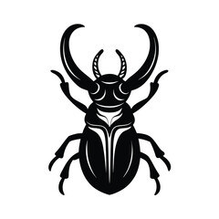 beetle head horn vector art silhouette