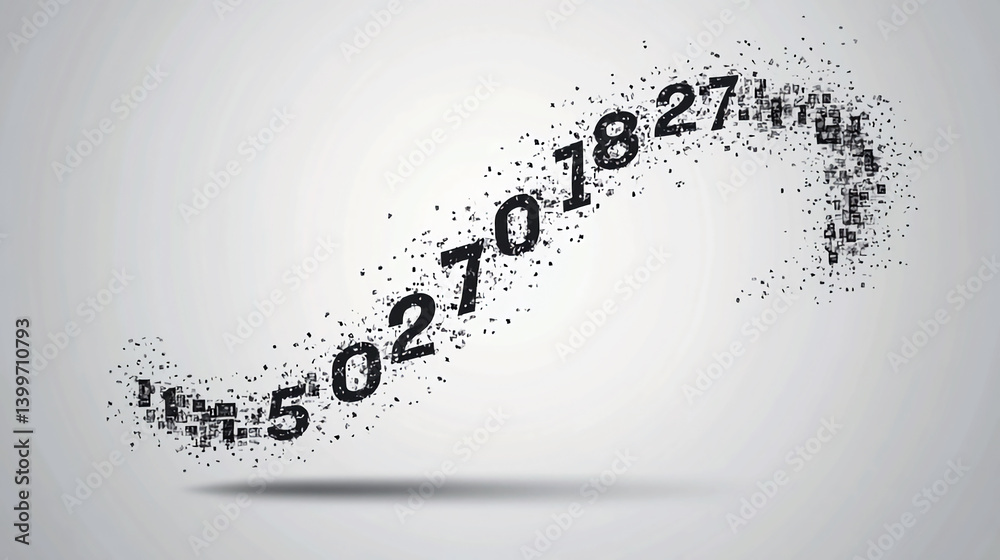 Poster abstract numbers data stream digital transformation technology background design concept art vector 