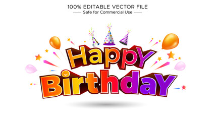 Happy Birthday Greeting Card and 3d Logo Design.