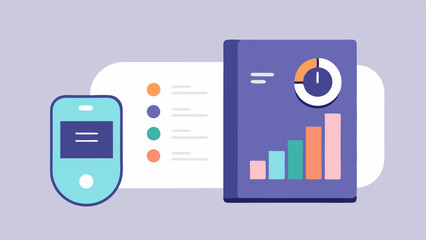Sleep Quality Overview A flat lay view of the sleep tracker device beside a sleep journal with both showing data points like total sleep hours and quality scores.