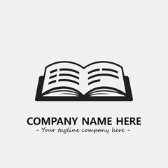 Book illustration black and white for logo company vector image
