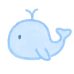 Crayon drawing of whale