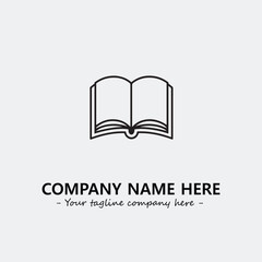 Book illustration black and white for logo company vector image
