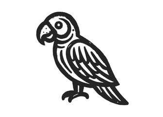 Parrot bird icon. Cute green parrot pet. Exotic tropical animal minimalist logo, Icon, element vector illustration