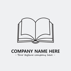 Book illustration black and white for logo company vector image
