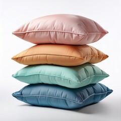 stack of pillows isolated on white