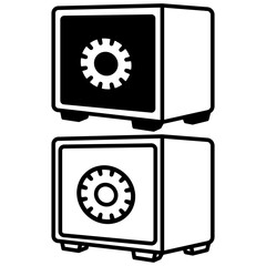 safe deposit box icon, simple flat style, illustration, logo sign symbol pictogram template, for ui or ux isolated on white for mobile app, editable