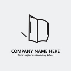 Book illustration black and white for logo company vector image
