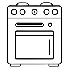 Electric Stove Outline Coloring Book Page Line Art
